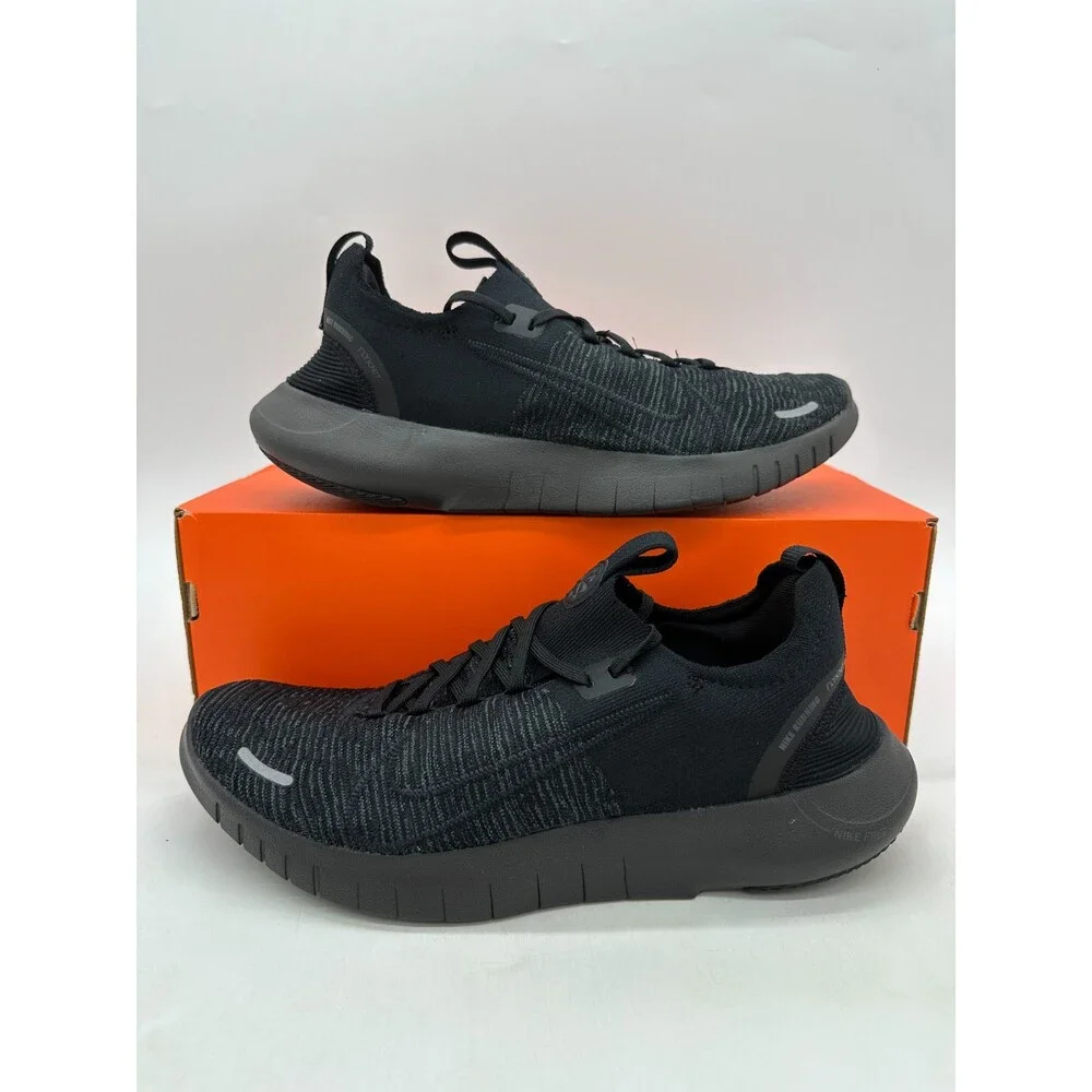 Nike Free Run Flyknit Next Nature men's size 13 Triple Black Shoes FB1276 001